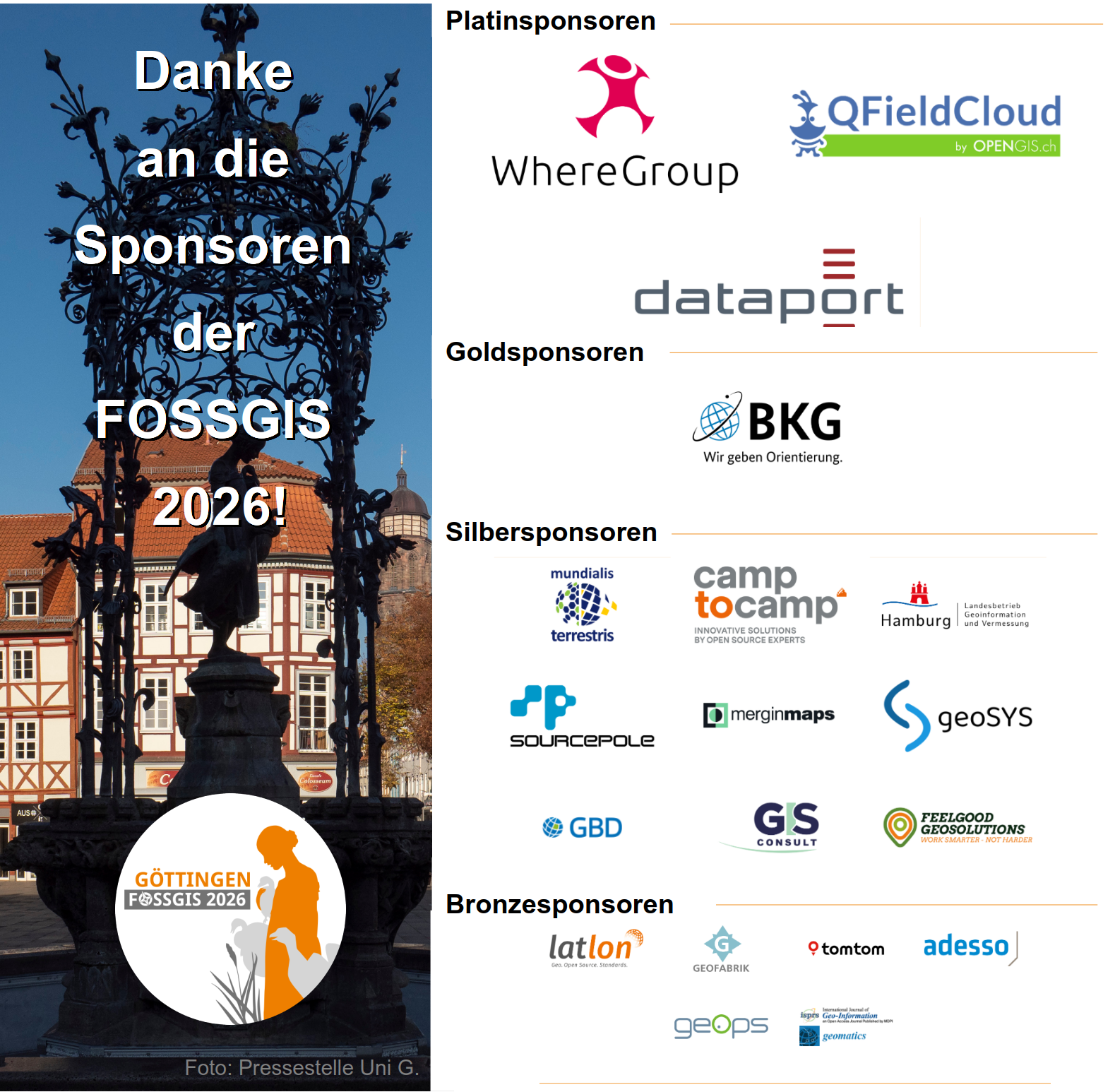 FOSSGIS Konferenz 2026 Sponsoren